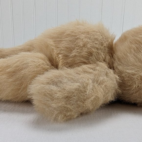 Vintage Scruffy Beige Teddy Bear Plush Stuffed Animal Fully Jointed 18" Blonde - Picture 10 of 11